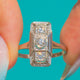Art Deco 14ct White Gold Diamond Panel Ring