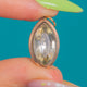 Georgian 9ct Gold & Silver Foiled Rock Crystal Navette Charm