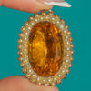 Georgian 15ct Gold Foiled Citrine Pearl Pendant
