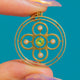 Edwardian 15ct Gold Peridot Pearl Clover Disc Pendant
