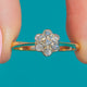 Art Deco 18ct Gold Star-Set Daisy Diamond Cluster Ring