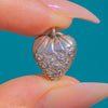 Cute Victorian Silver Embossed Puffy Heart Charm