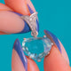 Vintage 18ct White Gold Aquamarine & Diamond Heart Pendant, view 4
