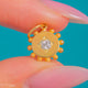 Antique 15ct Gold Etruscan Diamond Star Charm, star-set Diamond and beaded Gold rim