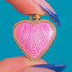 Art Deco Scandinavian Silver Pink Enamel Heart Prayer Pendant, view 4