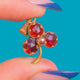Victorian French 18ct Gold Perpignan Garnet Shamrock Charm c.1880, view 6