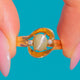 18ct Gold Cats Eye Chrysoberyl Diamond Twist Ring, front cat’s-eye centre