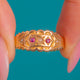 Victorian Ruby Pearl ring, decorated front