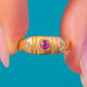 Antique 18ct Gold Ruby Diamond Gypsy Ring — front on blue