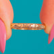 Art Deco 14ct Engraved Orange Blossom Wedding Band, front view of the floral engraving