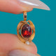 Art Nouveau 9ct Gold Garnet Pearl Charm
