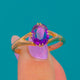 Art Deco 9ct Gold Amethyst Solitaire Ring, 3.00ct