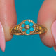 Antique 15ct Gold Turquoise Diamond Flower Ring
