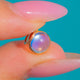 Ceylon Moonstone cabochon with blue-white sheen and Gold jump ring