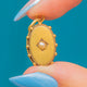 Victorian 15ct Gold Pearl Pendant with Beaded Edge