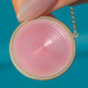 Edwardian Rare Pink Enamel & Pearl Locket Back Pendant