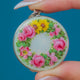Edwardian European Silver Pink & Yellow Enamel Flowers Locket