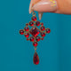 Vivid Victorian 9ct Gold Garnet Drop Pendant c.1850