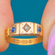 Victorian 15ct Gold Sapphire Diamond Gypsy Ring c.1893