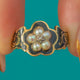 Victorian 18ct Gold Pearl Diamond Mourning Ring c.1846