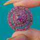 Victorian 15ct Gold Pink Tourmaline Target Pendant