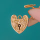 Mini Engraved 9ct Gold Heart Padlock Charm