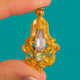 Late Georgian 18ct Gold Pink Topaz Chrysoberyl Drop Pendant c.1830
