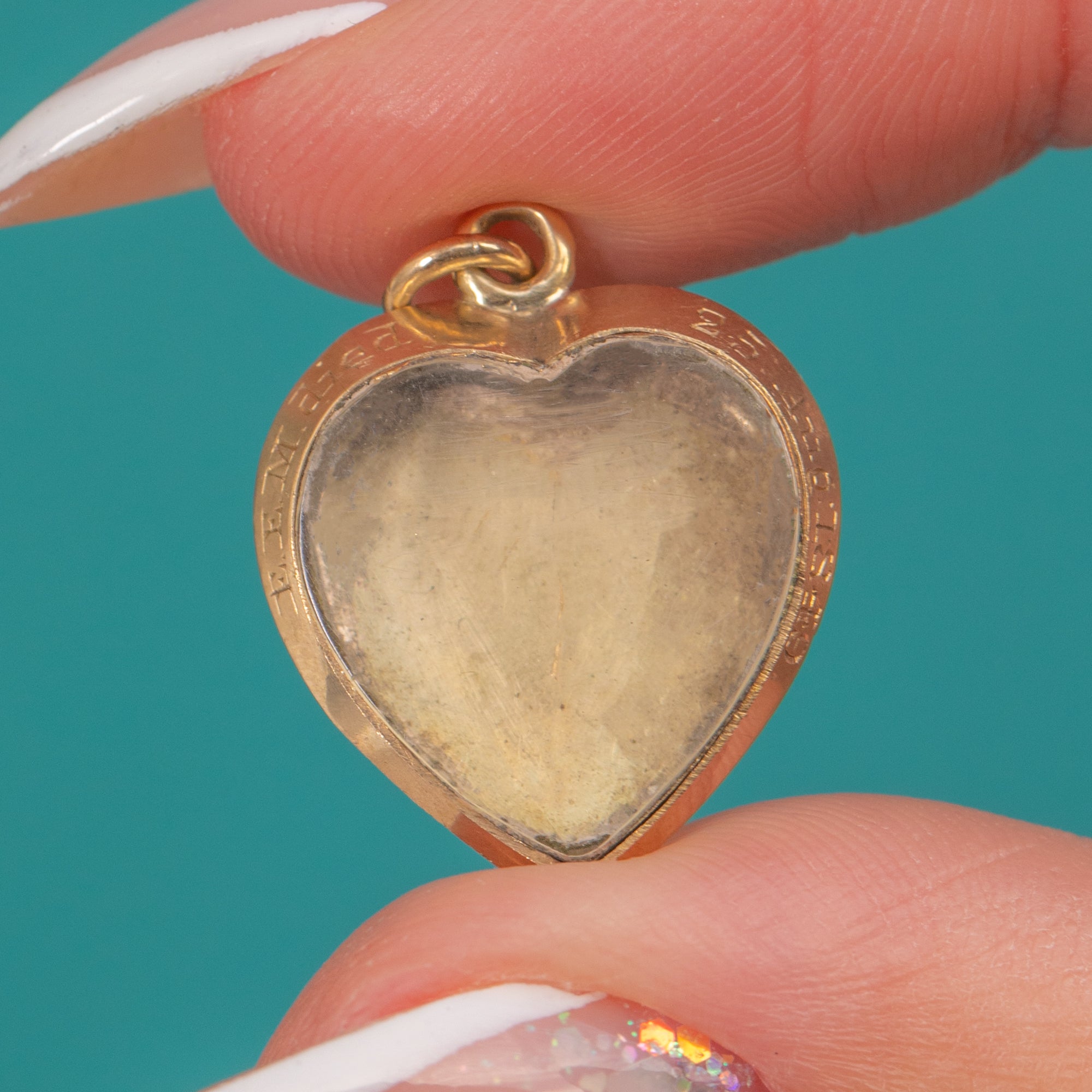 Heart Memory Locket Georgian 15ct Gold Engraved Heart Memorial Locket