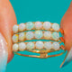 Antique 15ct Gold Three Row Opal Harem Ring, 0.70ct Opals
