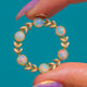 Vibrant Opal Laurel Wreath Roundel Pendant in 9ct Gold