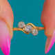 Antique 18ct Gold Old Mine-Cut Diamond Trilogy Ring, 0.22ct Engagement Ring