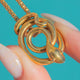 Antique 18ct Gold Snake Pendant, with 18" 15ct Gold Pierced Gold Chain