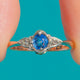 Antique 9ct Gold Sapphire & Diamond Dress Ring