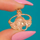 Beautiful Vintage 1970's Nouveau Style 9ct Gold Portrait Charm