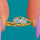 18ct Gold Platinum Opal Twist Ring