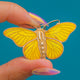 1940's Sunshine Yellow Enamel Butterfly Pendant