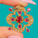 Antique 9ct Gold Ruby & Pearl Clover Pendant