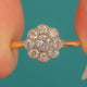 Art Deco 18ct Gold Platinum 0.75ct Diamond Cluster Ring