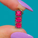 Antique Hot Pink Paste Drop Charm, 9ct Gold Jump Ring