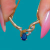9ct Gold Natural Pear-Cut Sapphire & Diamond Necklace