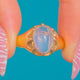9ct Gold Moonstone Oval Cabochon Solitaire Ring, Chester c.1900