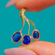 Antique 15ct Gold Sapphire Triple Berry Charm