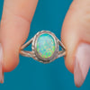 Silver Opal Solitaire Ring