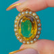 Antique 9ct Gold Citrine Pearl Cluster Pendant 10.40ct