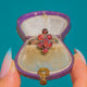18ct Gold French Perpignan Garnet Navette Flower Shape Ring, BOXED with Rare Horseshoe Ring box