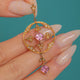 Edwardian 9ct Gold Pink Tourmaline & Pearl Pendant