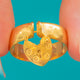 Antique Edwardian 9ct Gold Heart Padlock Ring c.1906