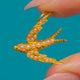 Antique 18ct Gold Pearl Swallow Charm