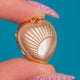 Antique 9ct Gold Sunburst Engraved Heart Locket