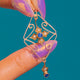 Edwardian 9ct Gold Sapphire Pearl Diamond Shaped Pendant